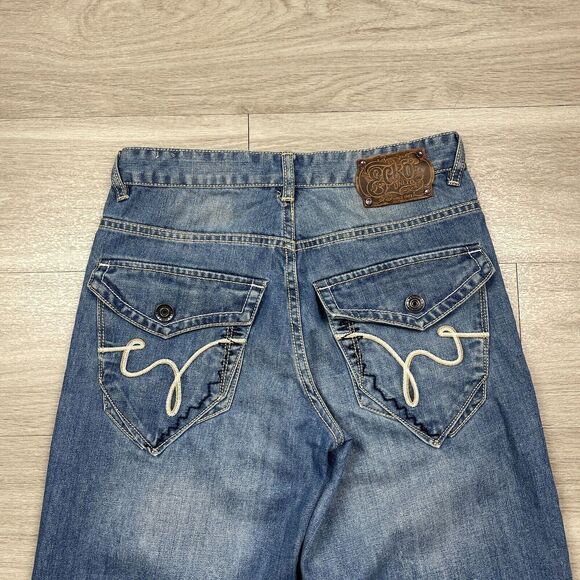 Ecko Unltd Jeans Mens 30 Blue Baggy Straight Denim Y2K - Picture 7 of 13